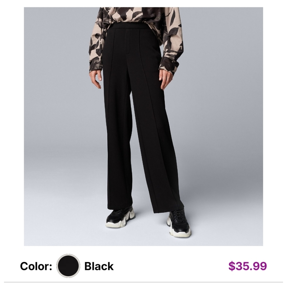Simply Vera Vera Wang Black Wide Leg Pants